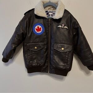 Up and Away Royal Canadian Air Force Juniors Size 6 Bomber Jacket Sherpa Collar